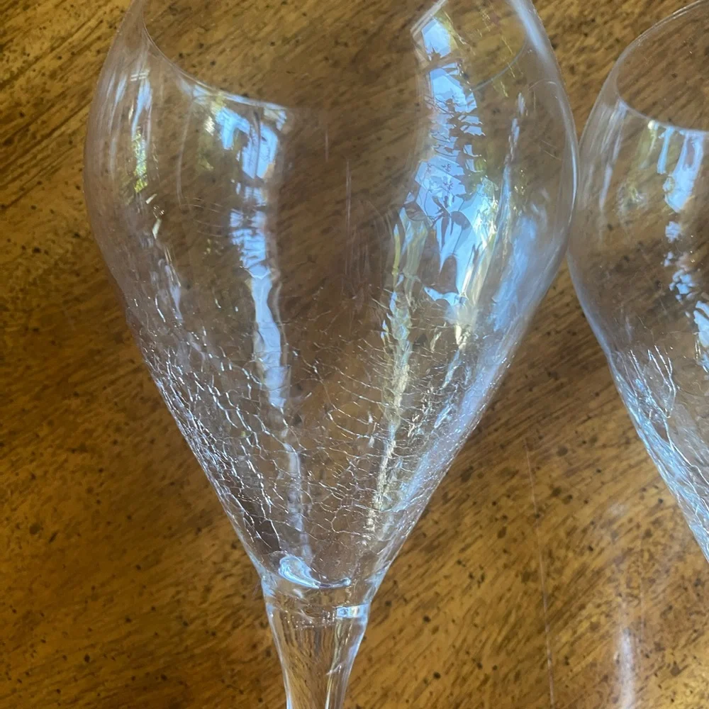 Pier 1 Crackle Reflections 9 3/4”Goblet Set